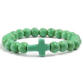 Blue Turquoise Cross Bracelet (Option: Green-21cm)