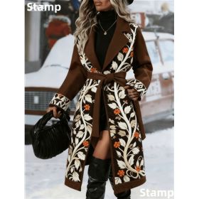 Fashionable Casual Long Coat (Option: Brown-S)