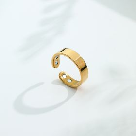 Anti Snoring Ring Stopper Sleeping Breath Aid Acupressure Treatment Stop Snore Health Care Magnetic Therapy Finger Ring Healthy Jewelry (Option: Gold Double Magnet Ring)