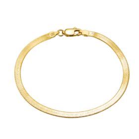 S925 Sterling Silver Bracelet Flat Snake Bone (Option: 18K Gold 3mm19mm-925 Silver)