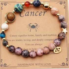 Eight Planets 12 Constellation Bracelet Natural Stone Hemp Stone (Option: Cancer)