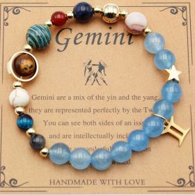 Twelve Constellations Bracelets Natural Stone Beaded Eight Planets (Option: Gemini)