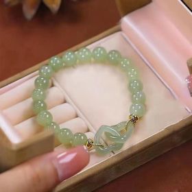 Ring Buckle Chalcedony Simple Bracelet Bracelet Female Light Luxury (Option: Simple Bracelet Love-17cm)