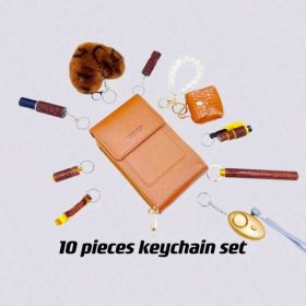 10 Pieces Keychain Set (Option: Orange)