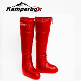 Camping Down Socks Sleeping Bag Socks Kamperbox Sleeping Bag Down Boots (Option: Red)