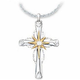Octagonal Star Cross Alloy Pendant (Option: Silver-10PCS)