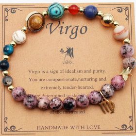 Eight Planets 12 Constellation Bracelet Natural Stone Hemp Stone (Option: Viego)