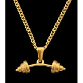Necklaces (Option: Gold-Dumbbell necklace)