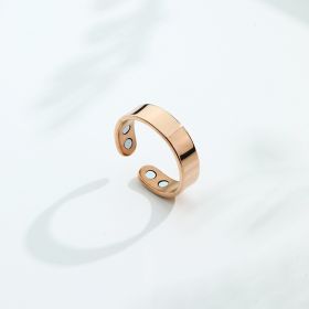Anti Snoring Ring Stopper Sleeping Breath Aid Acupressure Treatment Stop Snore Health Care Magnetic Therapy Finger Ring Healthy Jewelry (Option: Rose Double Magnet Ring)