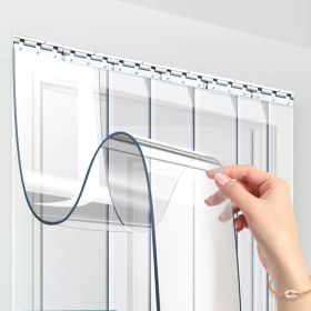 PVC Strip Door Curtain 7.87Inch Width 1.5mm Thickness 3Pcs Set Cold Air Isolation Dustproof Energy Saving Plastic Door Screen For Warehouse Garage Sho (Option: 94inch)
