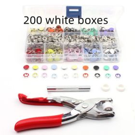 9.5MM Hollow Color Five Prong Button (Option: 200 white boxes-9.5mm)