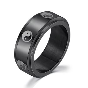Personality Ring Titanium Steel Hip Hop Simplicity (Option: Bagua map-US No.06)