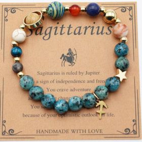 Eight Planets 12 Constellation Bracelet Natural Stone Hemp Stone (Option: SagittariusHemp Stone)