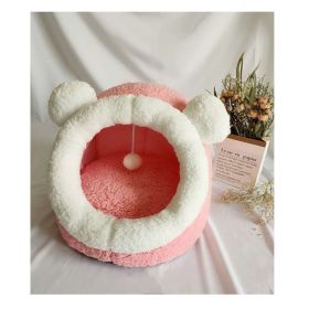 Winter pet cat house with velvet (Option: Mickey-L)