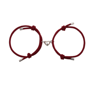 Simple Nylon Love Magnetic Bracelet (Option: Wine Red)