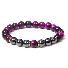 Black Gallstone Bracelet Tiger Eye Energy Fitness Men's Gift Jewelry (Option: 2 Style)