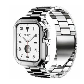Stainless Steel For Watch IWatch Band (Option: SilverBlack-41mm)