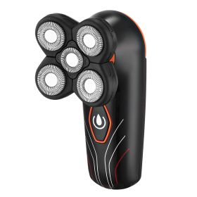 4D Electric Shavers Razor IPX7 Waterproof Wet & Dry 5 Floating Head Rotary Shavers Rechargeable Beard Trimmer Shaving Razor For Men (Option: Black)
