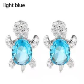 Cute Little Animal Niche Design Earrings Jewelry Stud Earrings (Option: Light blue)