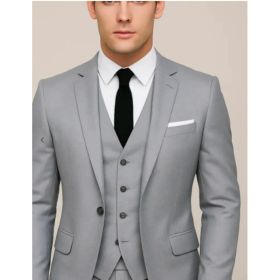 New Mens Formal Trousers For Suits And Professional Outerwear (Option: Grey-4XL-Two buttons)