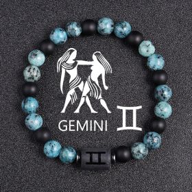 Twelve Constellations Bracelets 8mm Obsidian String Beads Natural Stone (Option: Gemini)