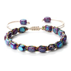 Retro Bohemian Style Hand Weaving Bracelet (Option: Emperor Purple Square)