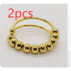 Accessories Amazon Ins Geometric Beaded Bracelet (Option: Gold-Stainless steel A style-2PCS)