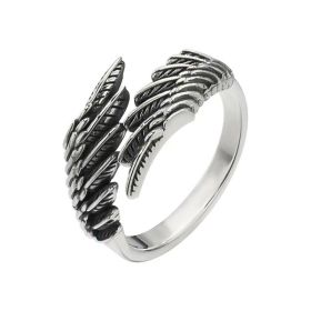 Love Couple Plain Silver Ring Angel Wings (Option: A style)