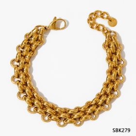 Stainless Steel Bracelet Electroplating Simple Style (Option: SBK279)