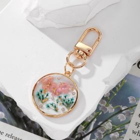 Handmade Resin Pressed-Flower Keychain (Option: 04)
