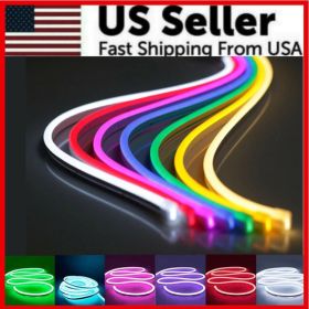 1M 2M 12V Flexible Sign Neon Lights Silicone Tube LED Strip Waterproof USA (Option: Purple-2M)
