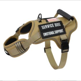 USLOCAL Tactical Service Dog Harness With Control Handle No Pulling Adjustable Reflective Pet Vest Harness Easy Walking Training (Option: Linen-M)