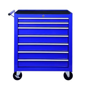 Rolling Tool Chest with 7-Drawer Tool Box with Wheels Multifunctional Tool Cart Mechanic Tool Storage Cabinet for Garage, Warehouse, Workshop, Repair (Option: Blue  Steel)
