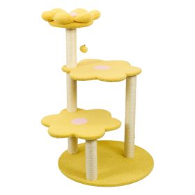 Cat Tree with Removable Cozy Perch & Scratching Posts Hanging & Toy Multi-Level Cat Furniture for Kittens/Cats to Climb, Rest & Play Hanging  Toy (Option: Yellow)