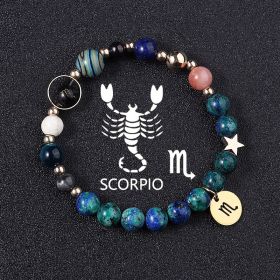 Twelve Constellations Bracelets Natural Stone Phoenix Lapis Lazuli Eight Planets (Option: Scorpio)