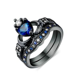 Crown love sapphire female ring (Option: US10)