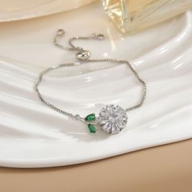 Simple Rotatable Flower Color-preserving Pure Copper Gold-plated Bracelet (Option: Rotating Bracelet 23)