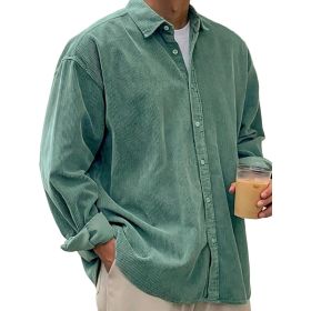 Casual Loose Men's Autumn And Winter Thick Shirt Jacket (Option: Green-S)