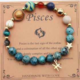 Eight Planets 12 Constellation Bracelet Natural Stone Hemp Stone (Option: Piseces Hemp Stone)