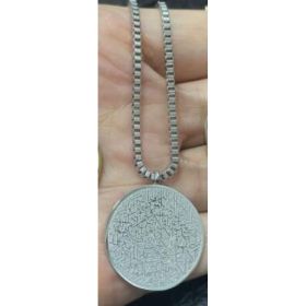 Stainless Steel Arabic Disc Necklace Bracelet (Option: Steel Necklace)