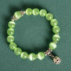 10MM Hollow Ball Korean Style Crystal Opal Beaded Bracelet (Option: Green Opal Bracelet)