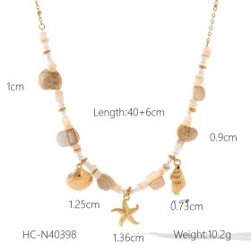 Stainless Steel Conch Starfish Shell Bracelet For Women (Option: HCN40398)