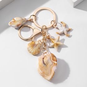 Simulation Shell Conch Starfish Five-pointed Star Pendant Keychain (Option: Style 2)