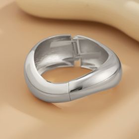 Glossy Heavy Industry Design Bracelet Geometric Personalized Wide Bracelet (Option: 01 White K2431)