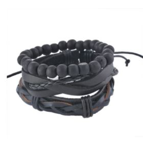 Leather Bracelet Men Multilayer Bead Bracelet Punk Wrap Bracelets for Women Vintage punk Men Jewelry (Option: 7)
