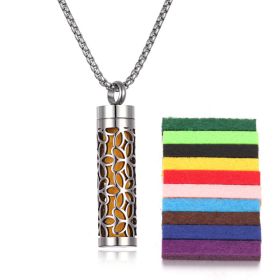 Aromatherapy Pendant Perfume Bottle Essential Oil Titanium Steel (Option: N0469 plus 10cotton pads)