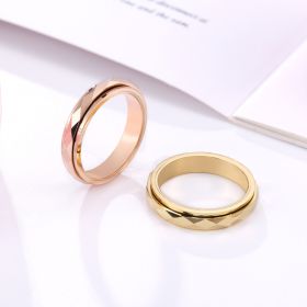 Tungsten Steel Turning Ring For Women Does Not Wear Index Finger (Option: Rose Gold-number 8)