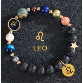Eight Planets Twelve Constellations Bracelets Frosted Stone Beaded Bracelet (Option: Leo lava)