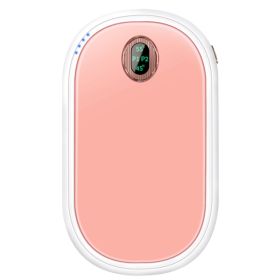 Black-Pink Color Options -- 1Pc Rechargeable Hand Warmer Electric Hand Heater Portable Reusable Pocket Warmer Power Bank With Digital Display 2 Levels (Option: pink)