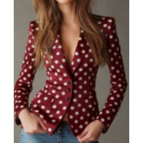 Retro-style Floral Print Velvet Slim-fit Suit Jacket (Option: 6style-M)